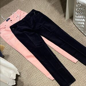Navy and blush corduroy pants size 6P-Talbots